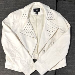 H&M white denim jacket